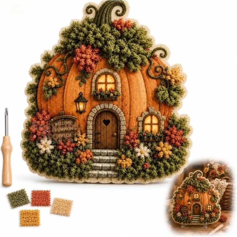 Textile Sewing Techniques - Whimsical Village 3D Fabric Poke Art