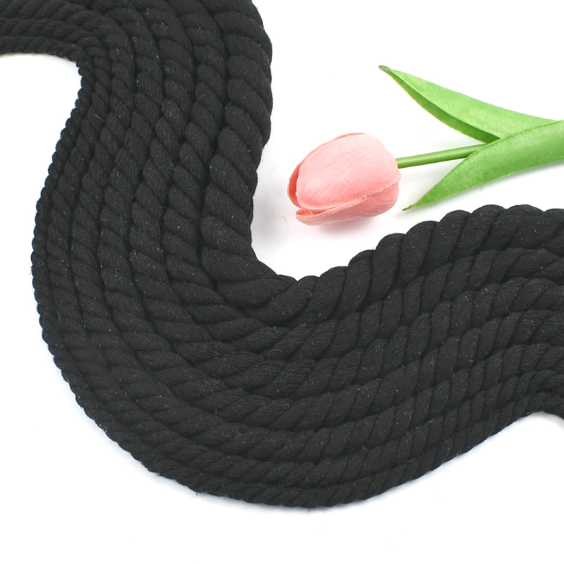 Sewing Thread In Textile - 1-5M 5-20mm Black 3 Shares Twisted
