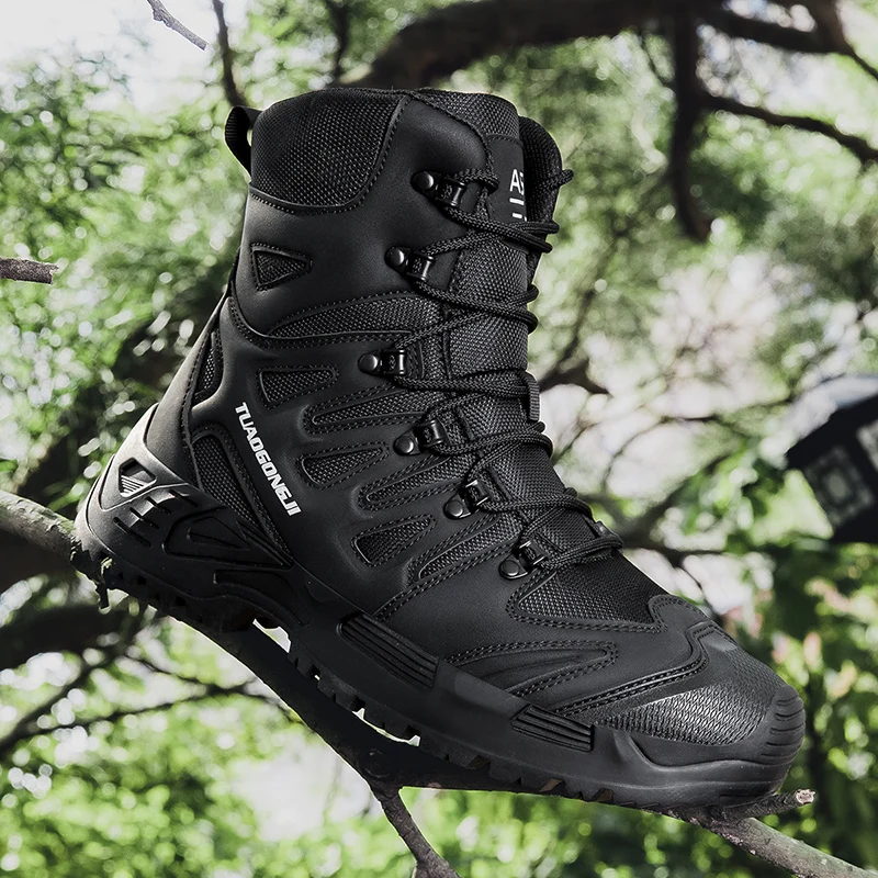 Sewing Cloth - Men's Outdoor Hiking Tactical Boots Ankle