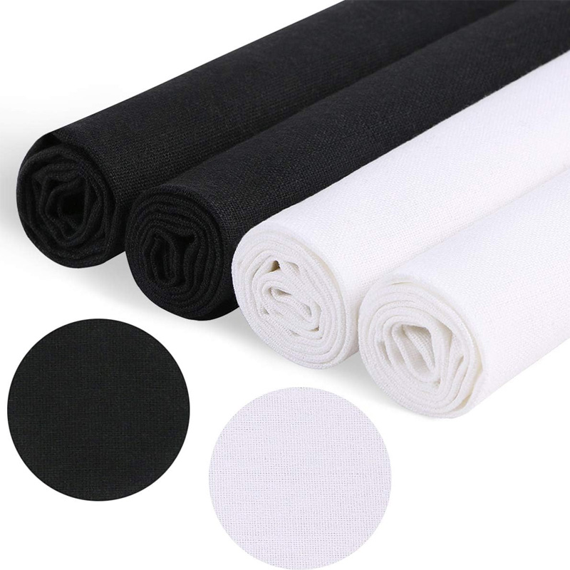 Sewing Embroidery Fabric - 4 Pieces of Linen Fabric, Solid