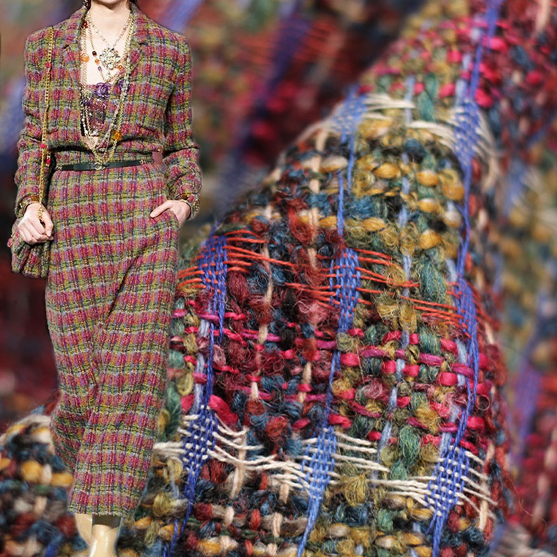 Red/Green Lattice Wool Yarn-Dy - огляд і ціна Sewing Tweed