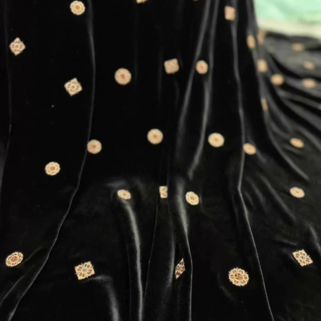 135CM Wide Black Green Embroid - огляд і ціна Sewing Embroidery Fabric