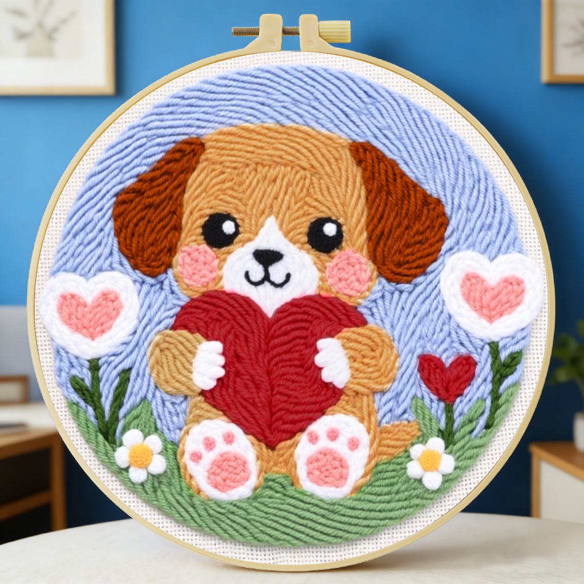 20X20CM/7.87inch Dog Punch Nee - огляд і ціна Sewing Textile Art