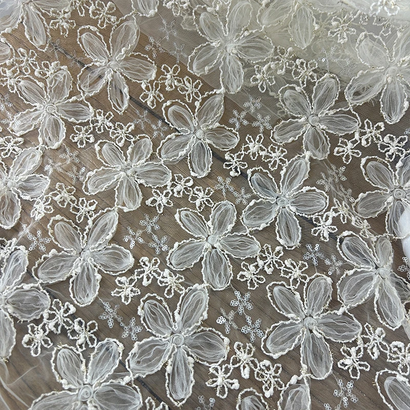 3D Embroidered Sequin Mesh Fab - огляд і ціна Textile Sewing Techniques