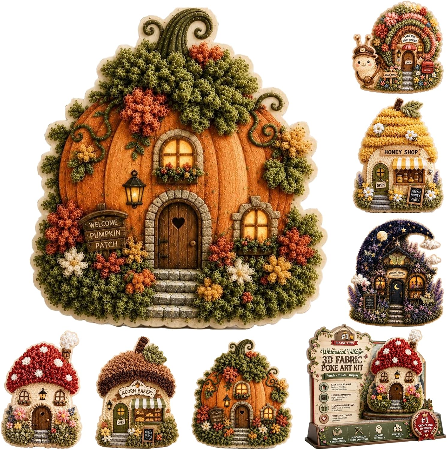 DIY 3D Fabric Poke Art Kit Whi - огляд і ціна Sewing Textile Art