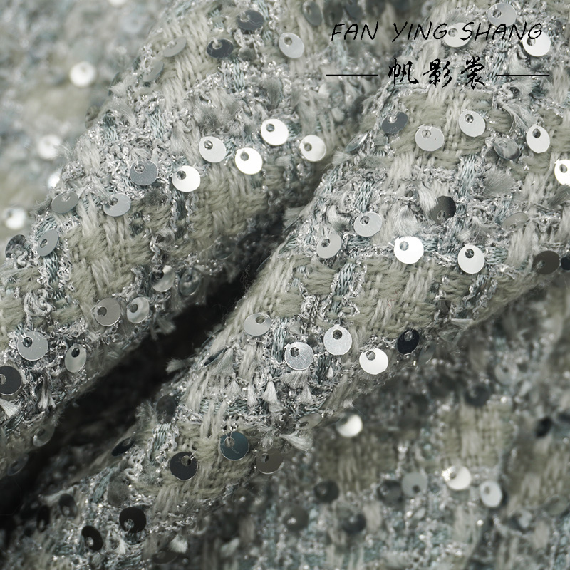 Silver Gray Glitter Sequins Tw - огляд і ціна Sewing Tweed