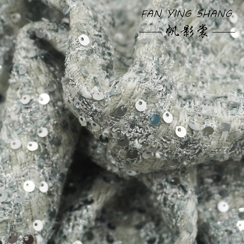 Silver Gray Glitter Sequins Tw - огляд і ціна Sewing Tweed
