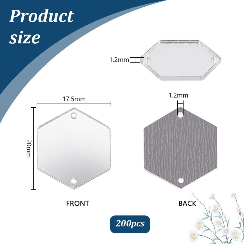 200pcs Hexagon Sew on Mirrors  - огляд і ціна Sewing Kit