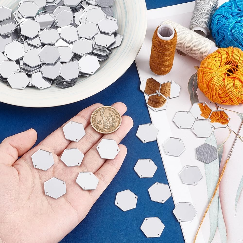 200pcs Hexagon Sew on Mirrors  - огляд і ціна Sewing Kit