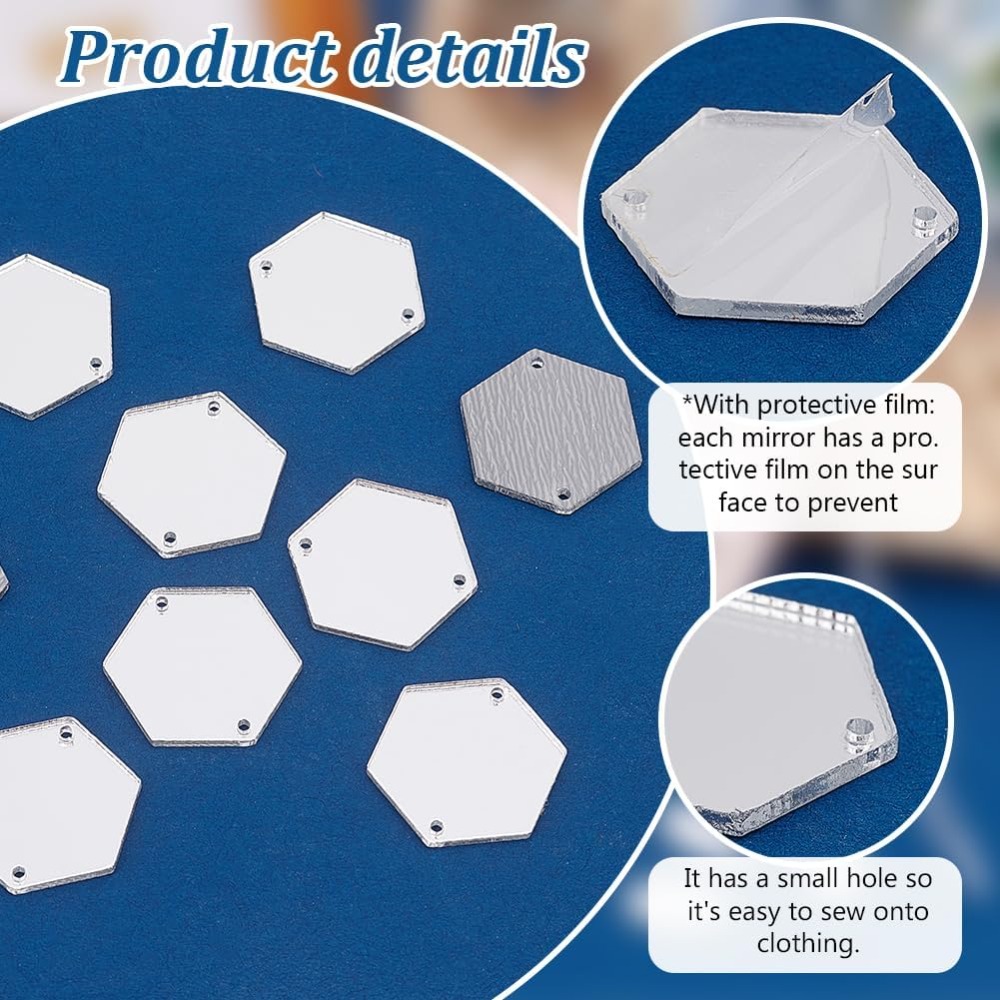 200pcs Hexagon Sew on Mirrors  - огляд і ціна Sewing Kit