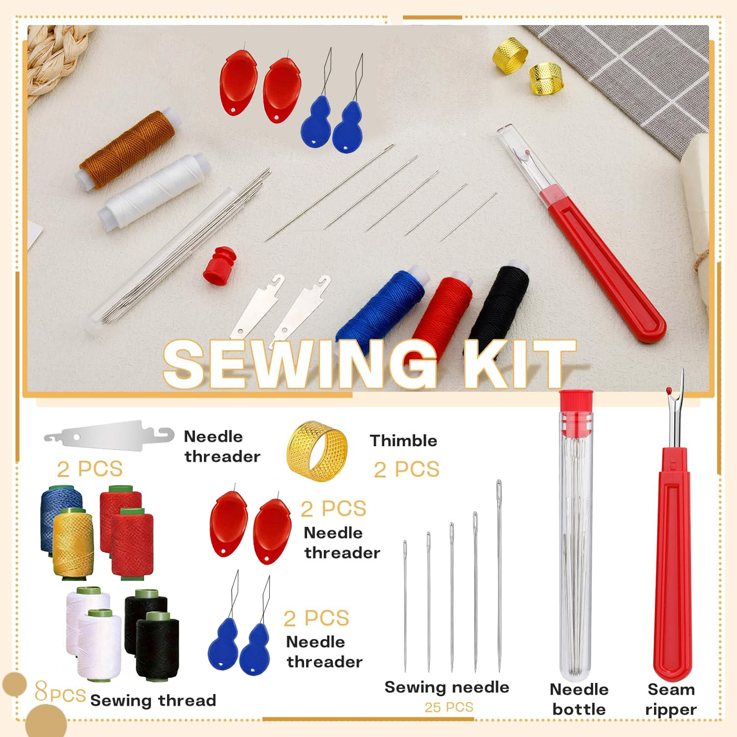 43pcs Big Eye Sewing Needle Ki - огляд і ціна Sewing Kit