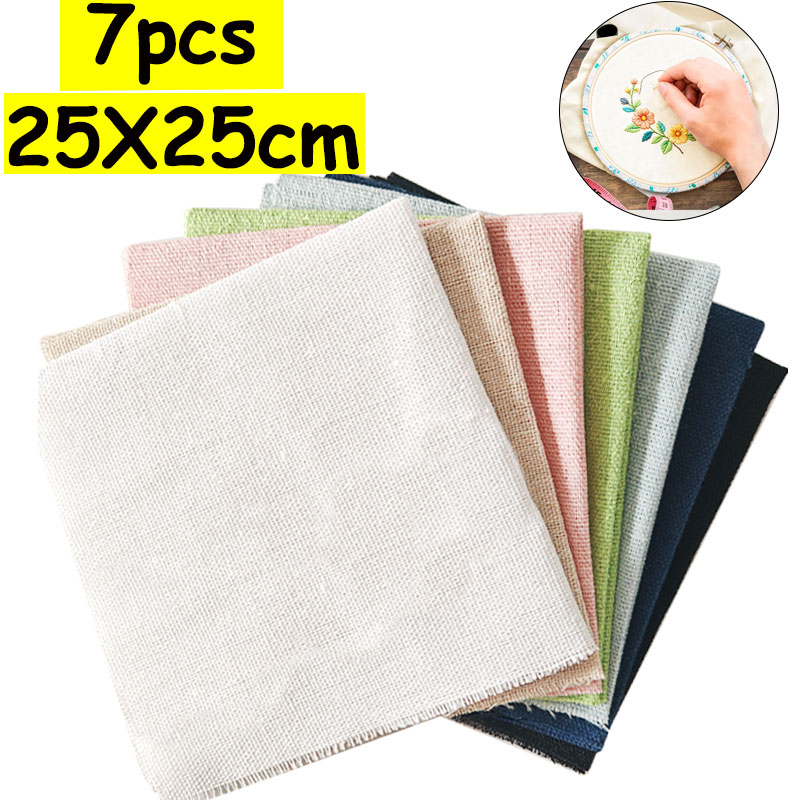 7-Piece Set of 25* 25cm Linen  - огляд і ціна Sewing Textile Art